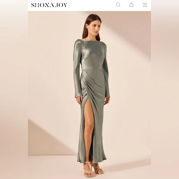 shona joy sage green dress Shona Joy La Lune Bias Slip in Sage main image 1